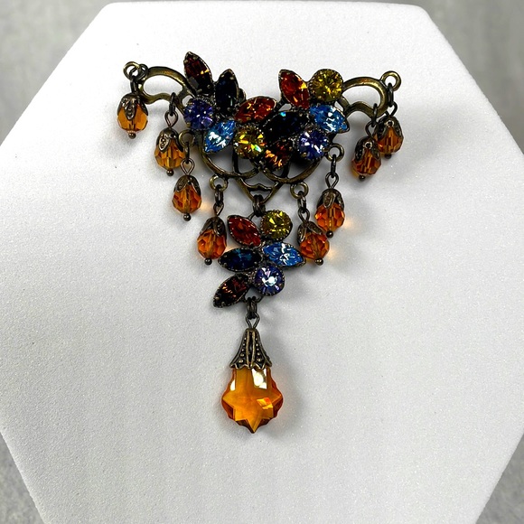 Kenny Ma Vintage Inspired Brooch Swarovski Crystals - Picture 1 of 6